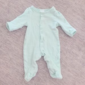 Starting Out - Green & White Striped Footie